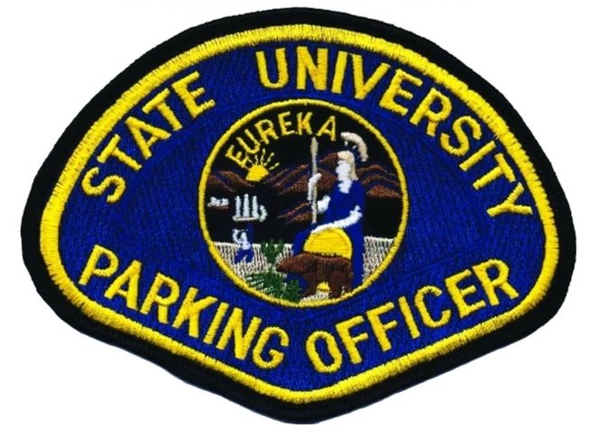 STATE UNIVERSITY PARKING OFFICER SHOULDER PATCH - SEW ON.
